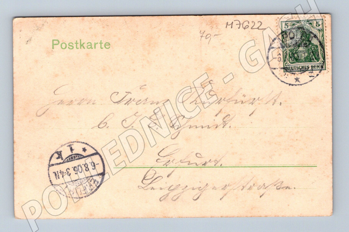 Pohlednice Apolda celkový pohled 1904 prošlá poštou (M7622)