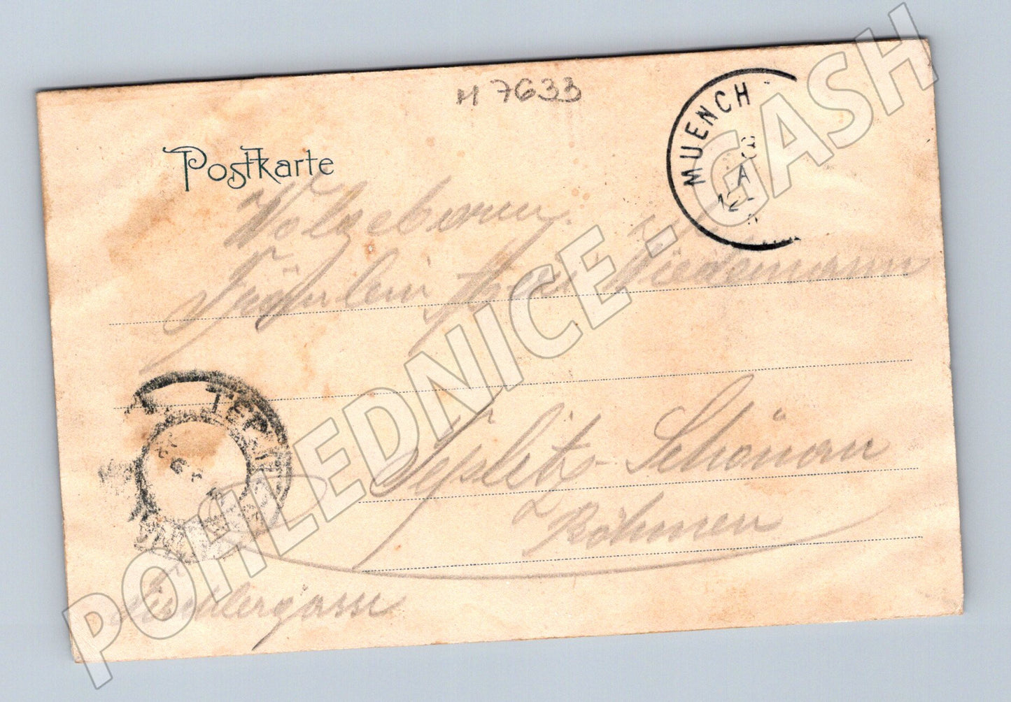 Pohlednice Mnichov 1903 městská alej a tramvaj stará (M7633)