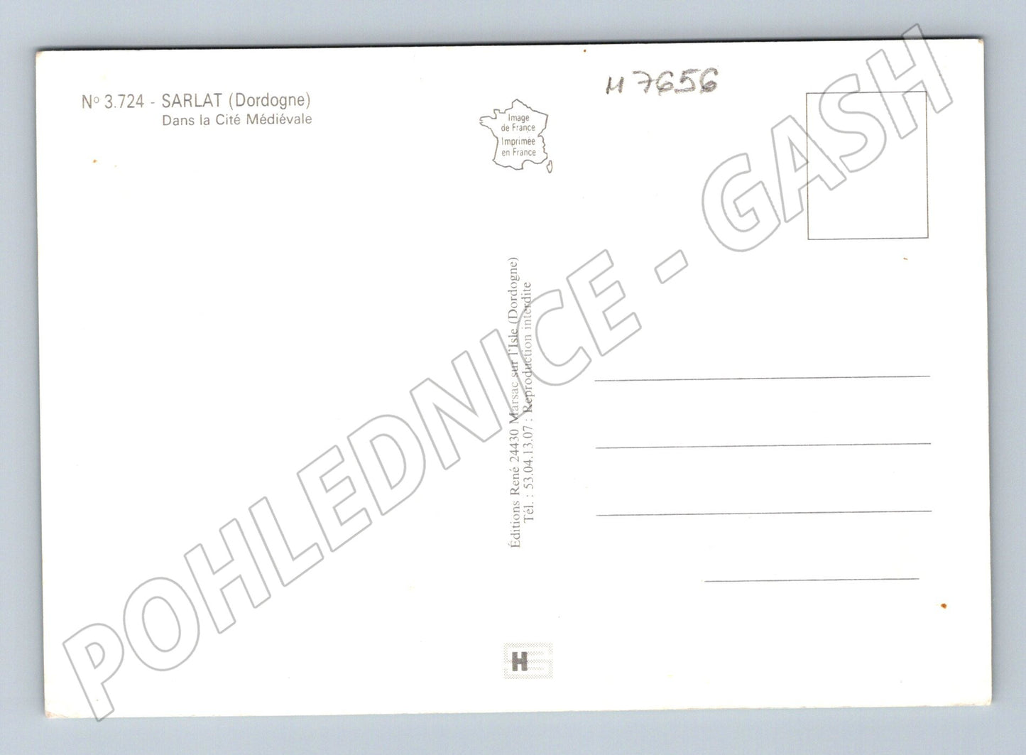 Postcard Sarlat medieval town France collage (M7656)