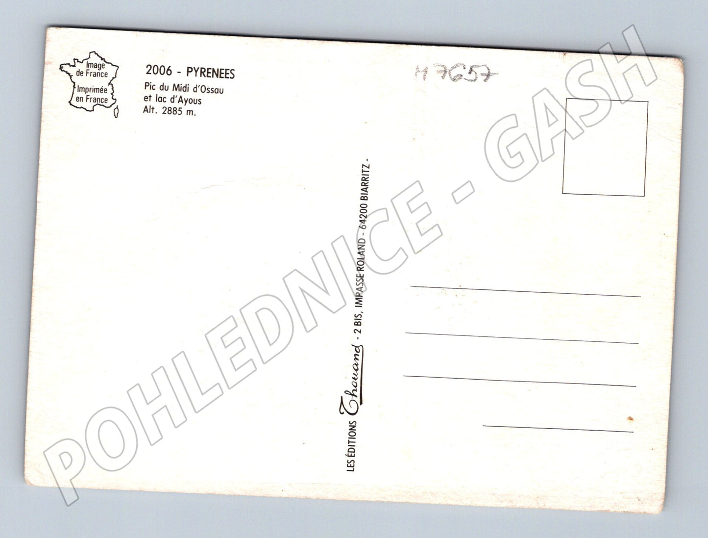 Postcard Pyrenees Pic du Midi d'Ossau lake Ayous sheep (M7657)