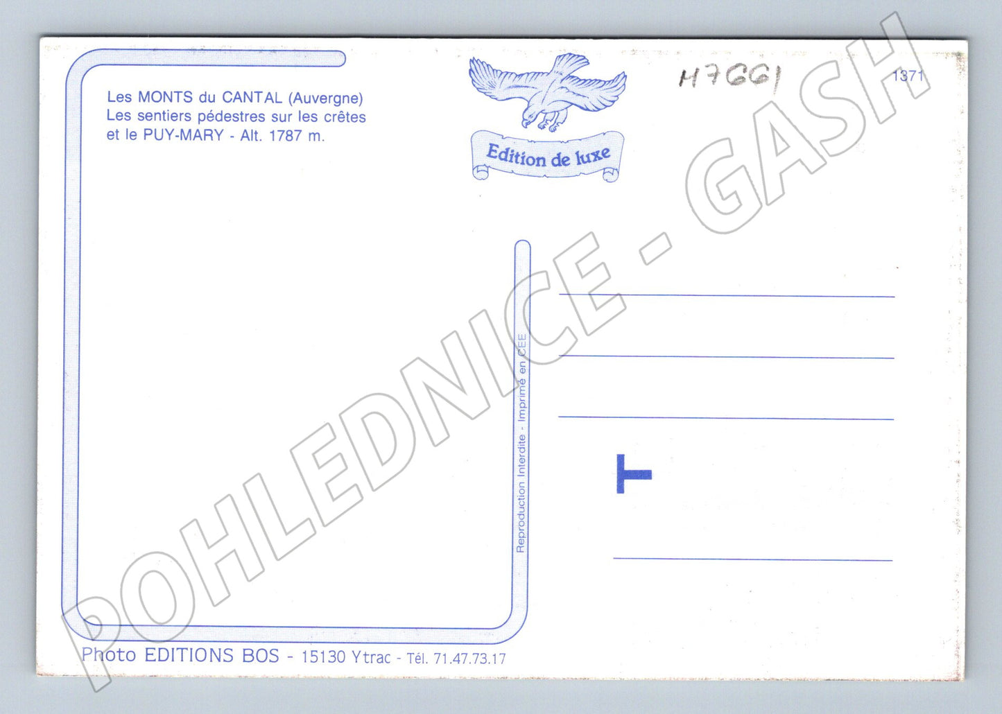 Postcard Monts du Cantal Auvergne mountain landscape (M7661)