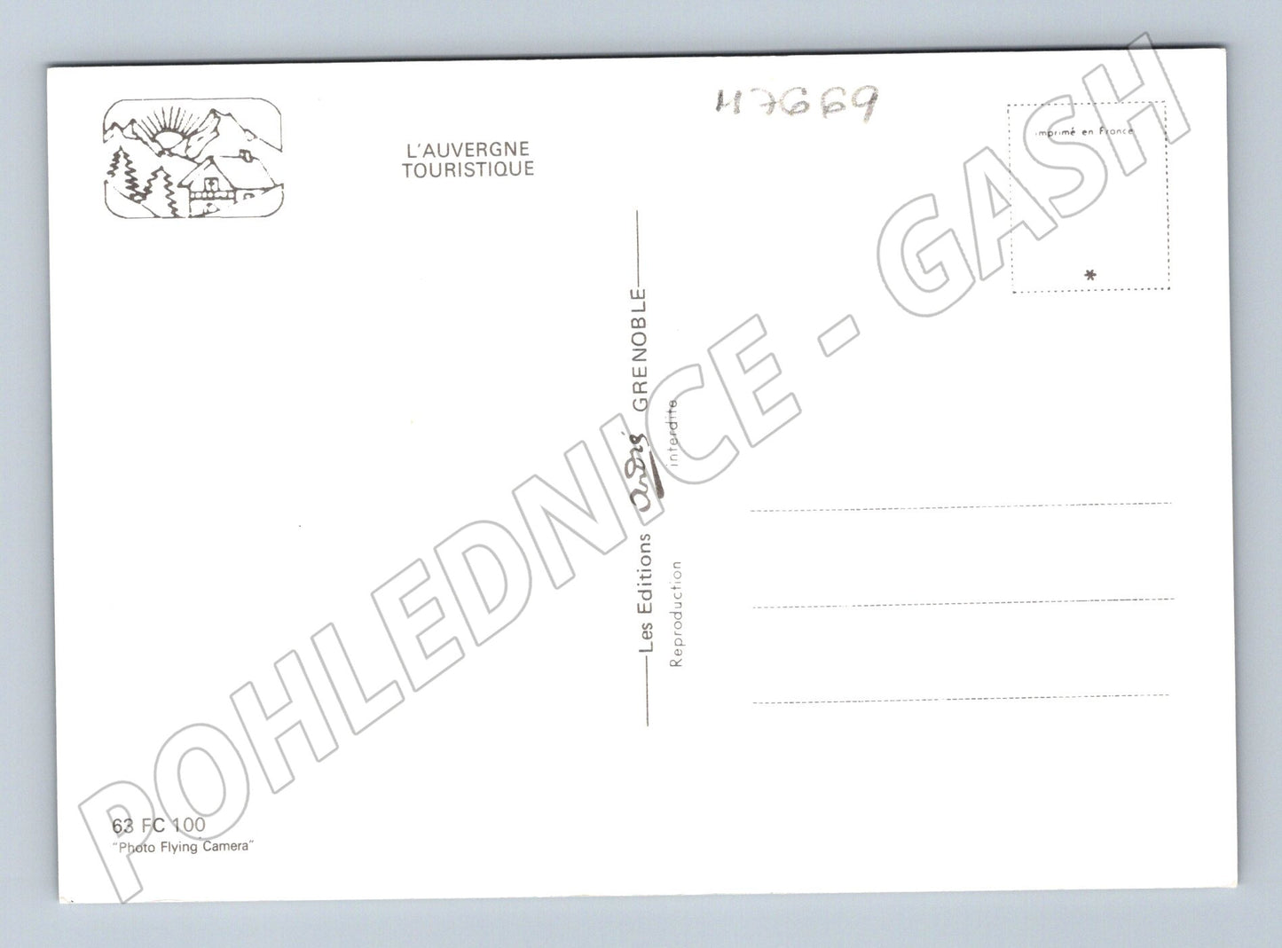 Postcard Auvergne Puy de Dôme aerial view (M7669)