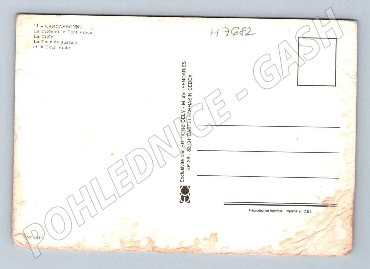 Pohlednice Carcassonne pevnost a město Francie (M7682)