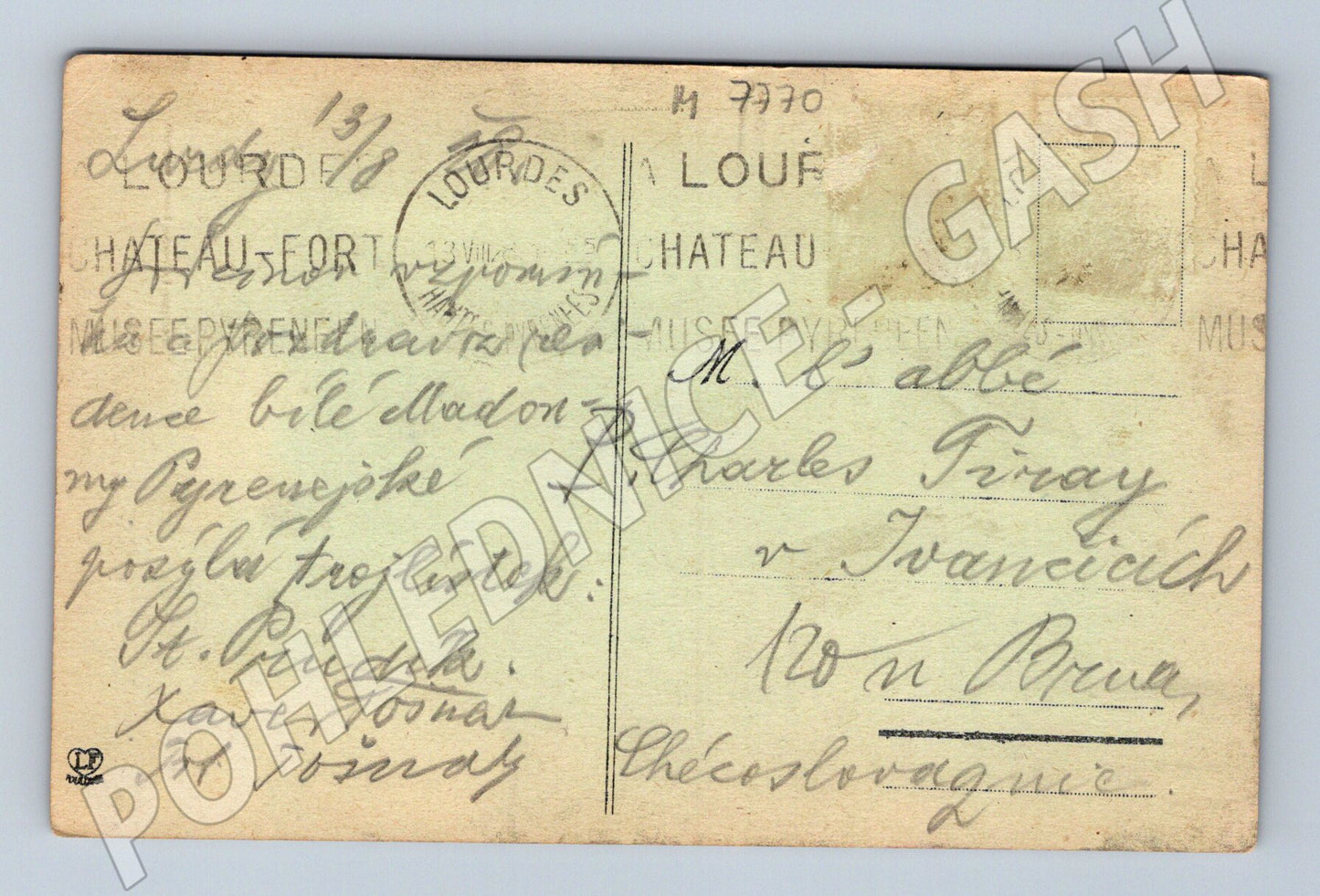 Pohlednice Lurdy La Grotte kolor poutníci stará (M7770)