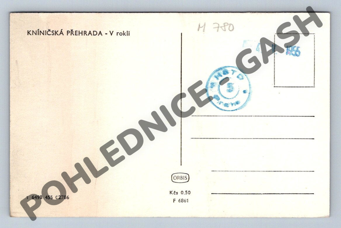 Pohlednice Kníničská přehrada loď 1965 (M780)