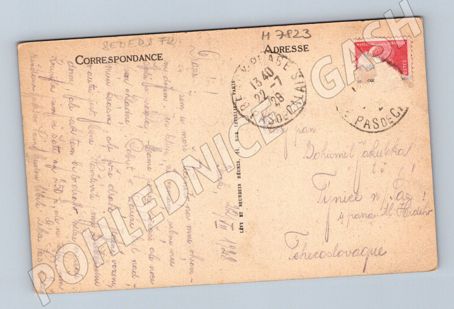 Pohlednice Berck Plage 1928 stará použitá (M7823)