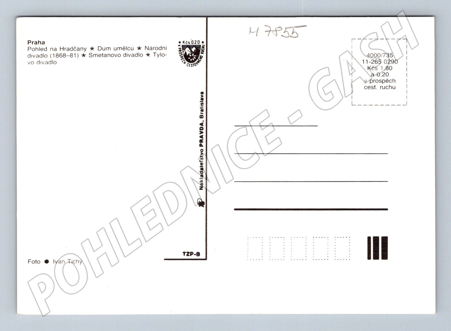 Pohlednice Praha více pohledů na památky velký formát (M7855)