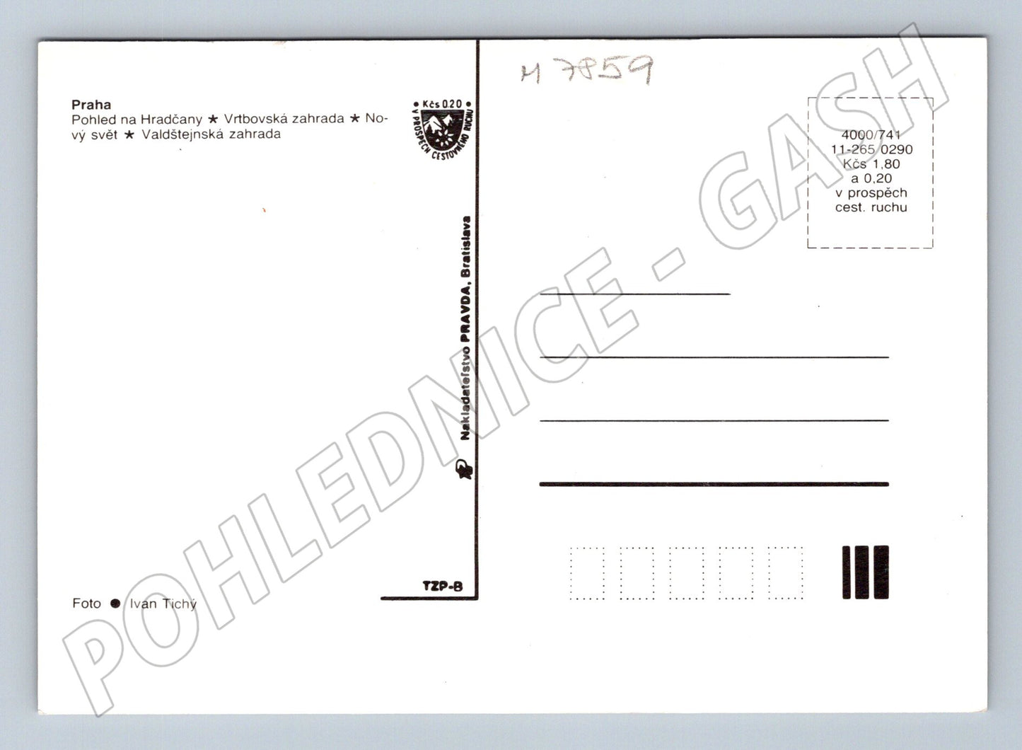 Pohlednice Praha Hradčany Vrtbovská Valdštejnská zahrada (M7859)