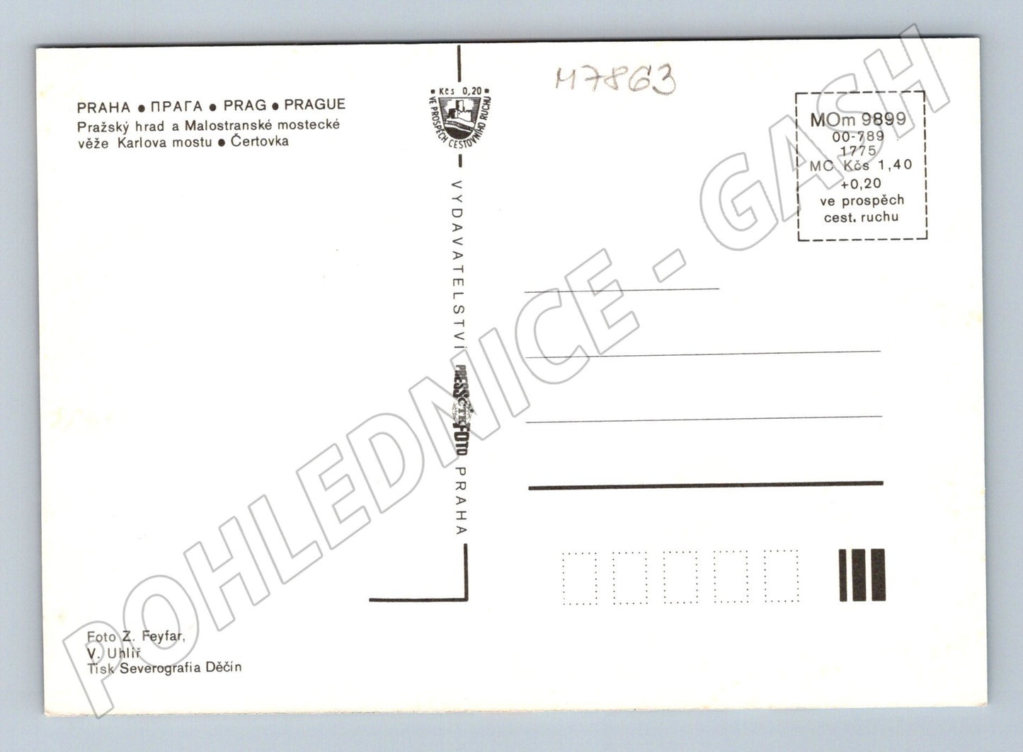 Postcard Prague Lesser Town winter large format (M7863)