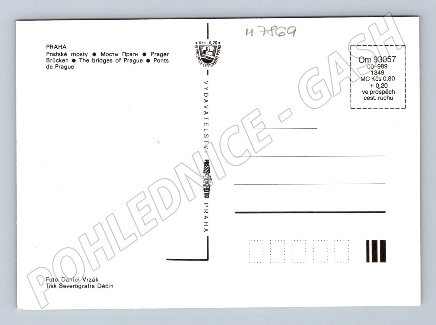 Pohlednice Pražské mosty přes Vltavu velký formát (M7869)