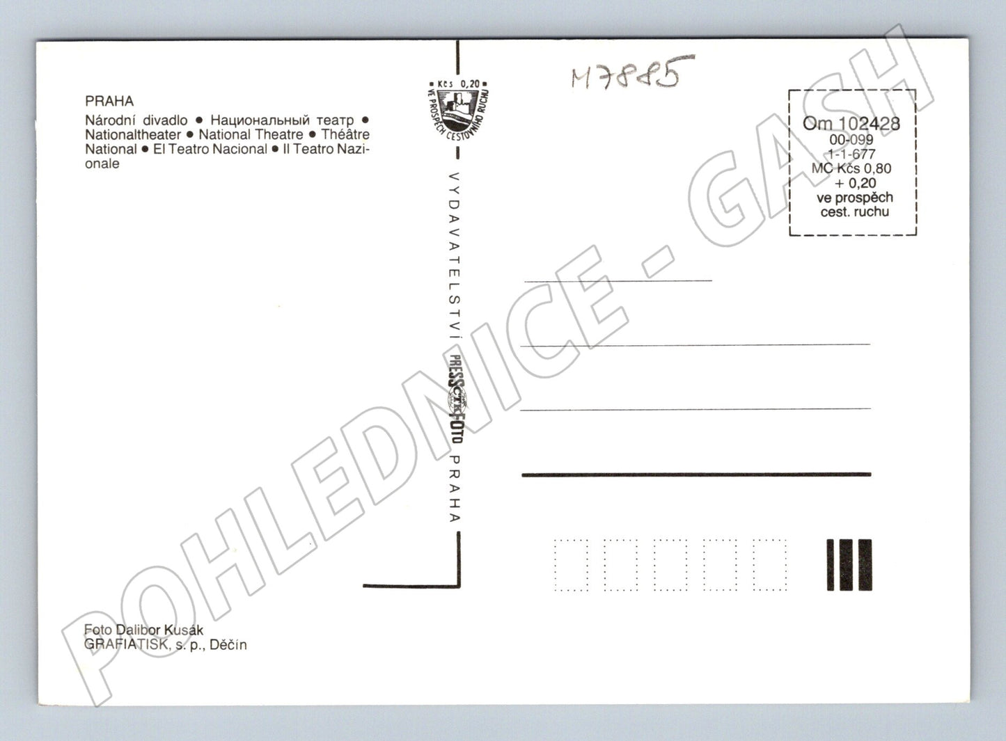 Postcard Prague National Theatre large format (M7885)
