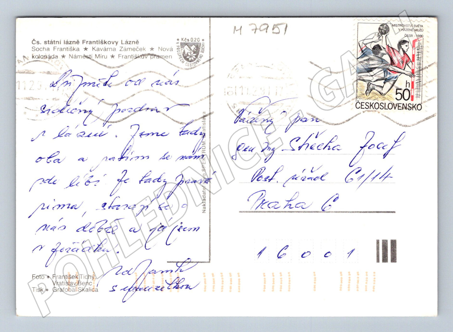 Postcard Františkovy Lázně multi-view used (M7951)