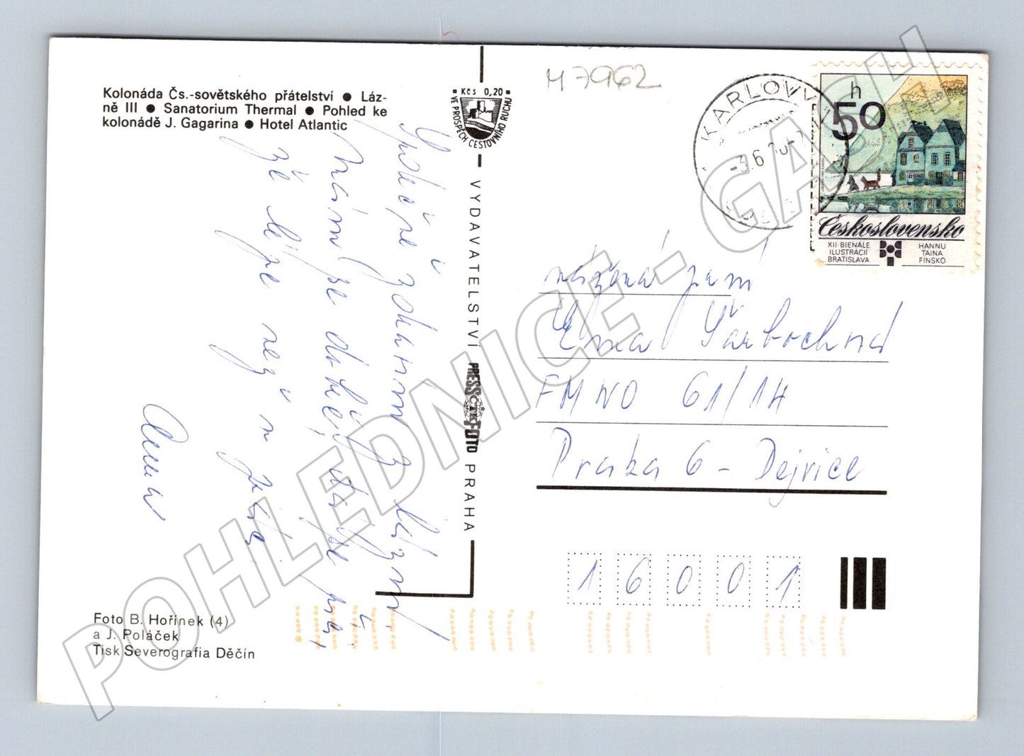 Postcard Karlovy Vary multi-view 1972 sent (M7962)