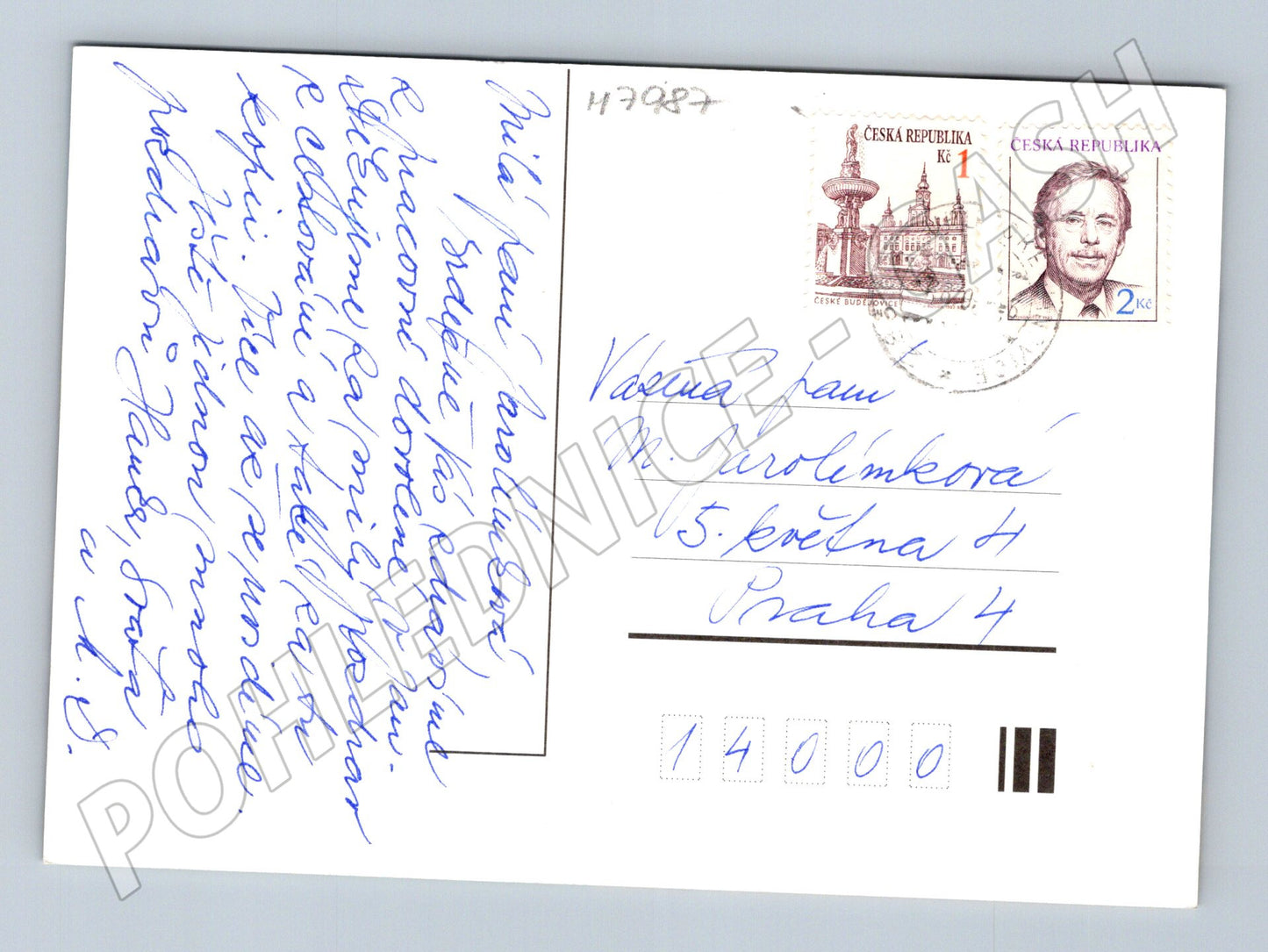 Postcard Uhlířská Janovice colored sent (M7987)
