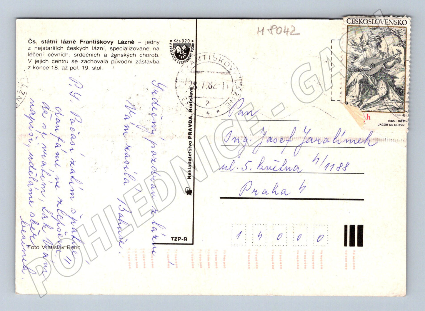 Postcard Františkovy Lázně collage stamp used (M8042)