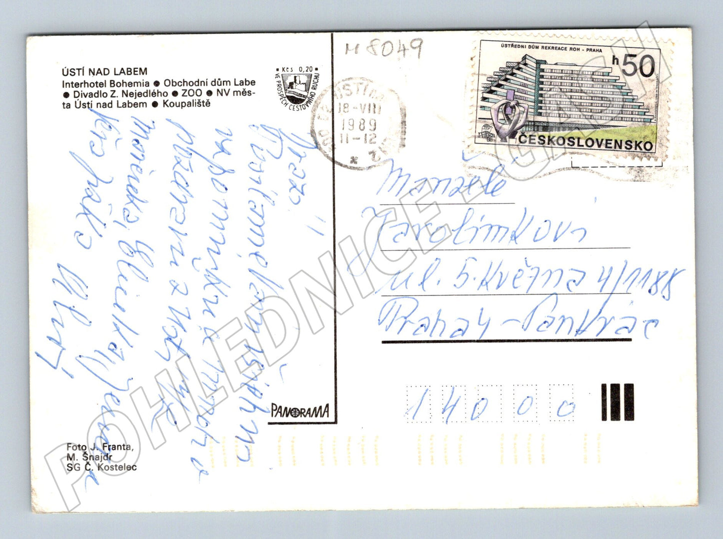 Postcard Ústí nad Labem collage of multiple motifs sent (M8049)