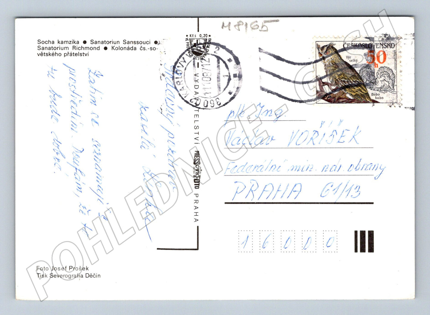 Pohlednice Karlovy Vary vícepohled kolorovaná prošlá (M8165)