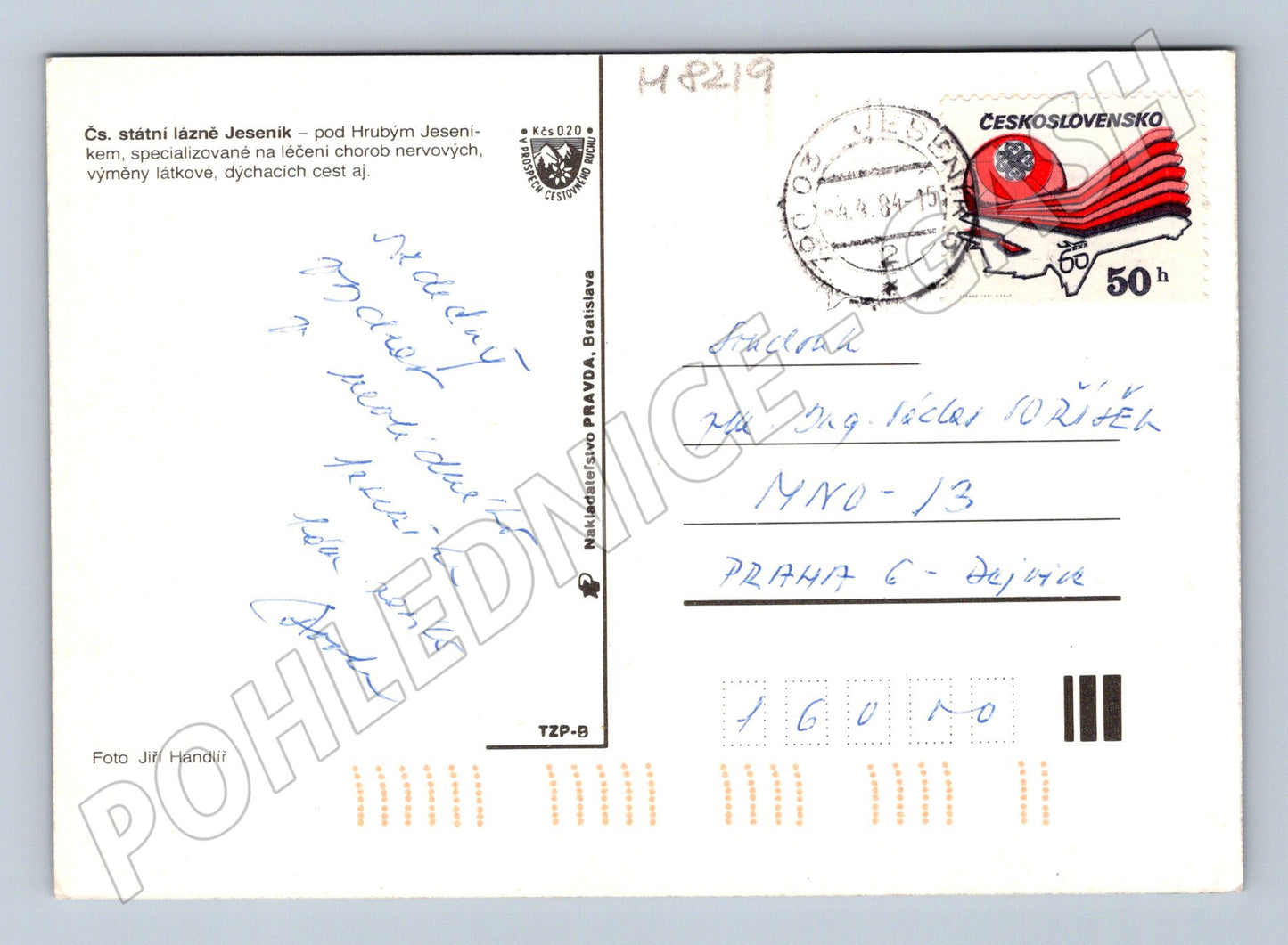 Postcard Jeseník Lázně 1974 Czechoslovakia used by post (M8219)