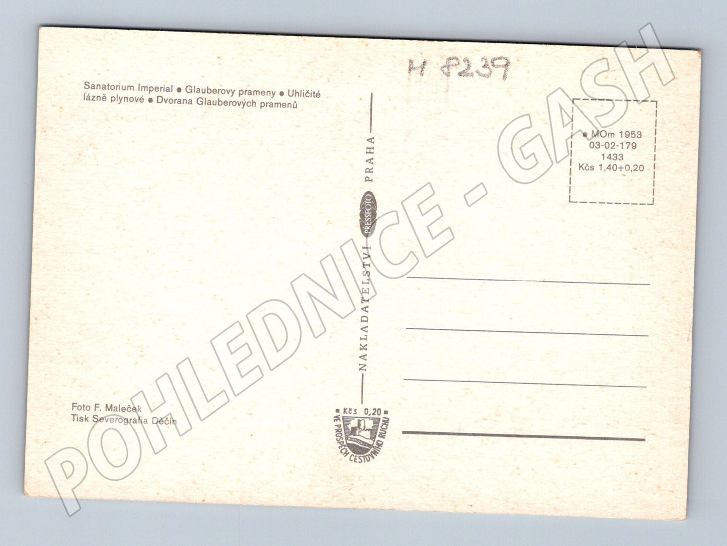 Pohlednice Františkovy Lázně historická vícepohled 50 léta (M8239)