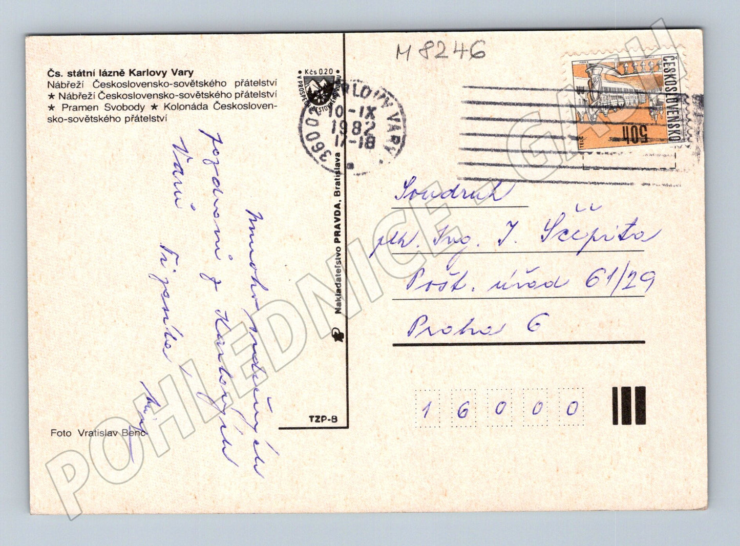 Pohlednice Karlovy Vary vícepohled malý formát prošlá (M8246)