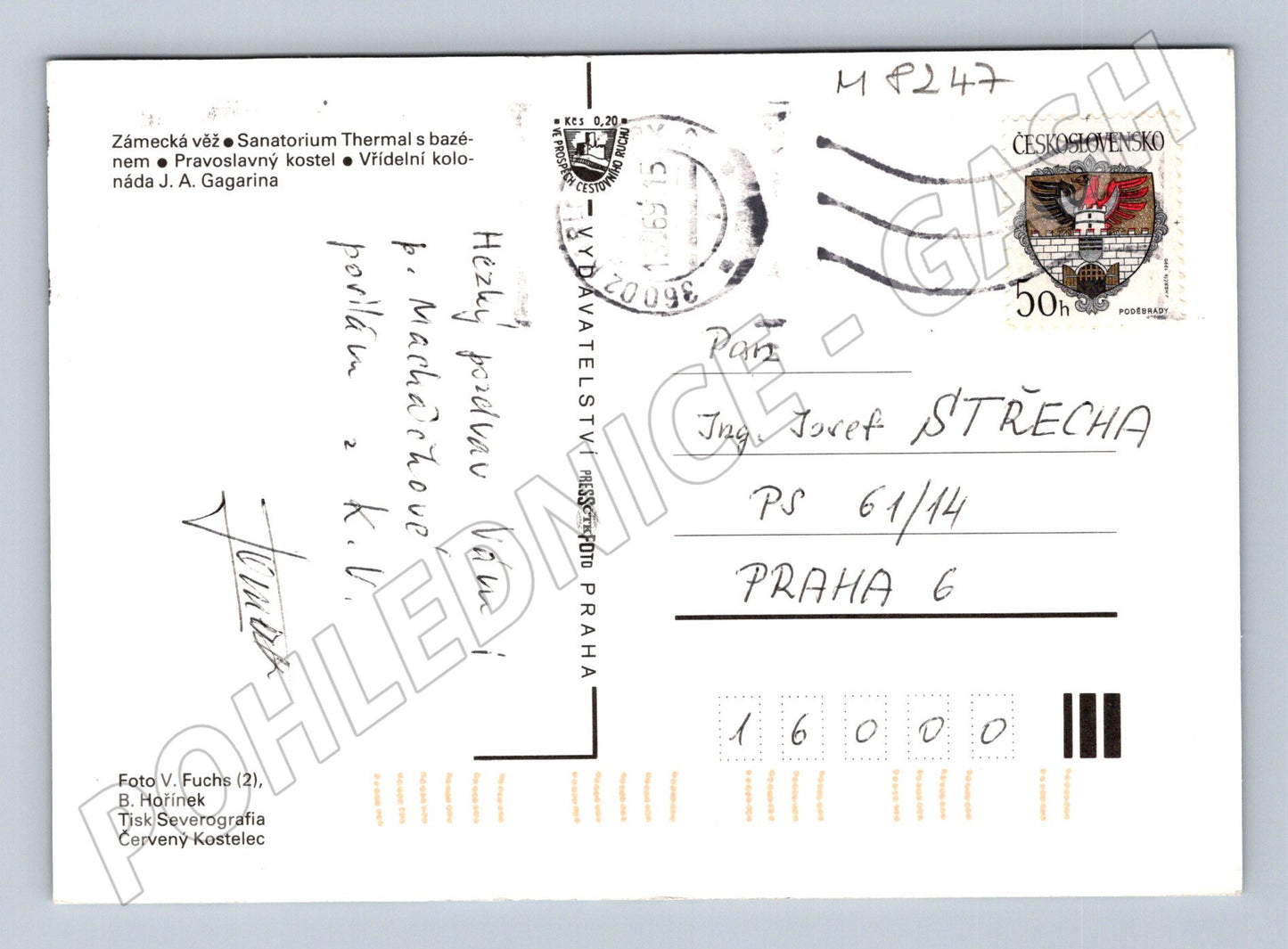 Postcard Karlovy Vary multi-view Thermal colonnade 1979 (M8247)