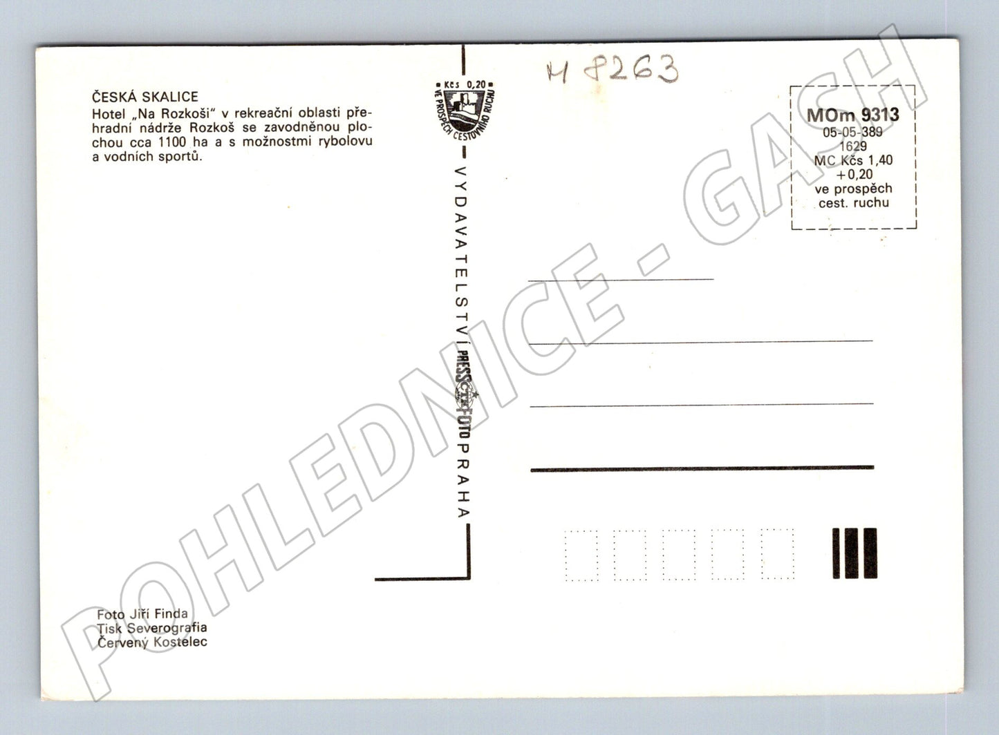 Pohlednice Hotel Na Rozkoši Česká Skalice přehrada (M8263)
