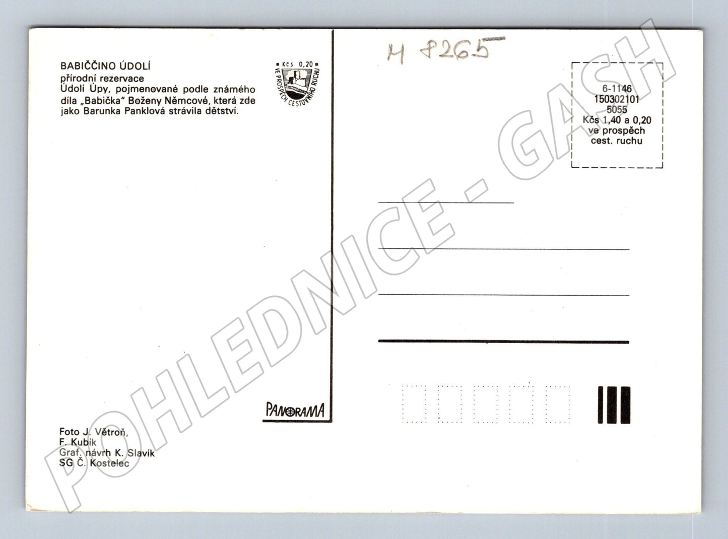 Pohlednice Babiččino údolí Ratibořice koláž mapa (M8265)