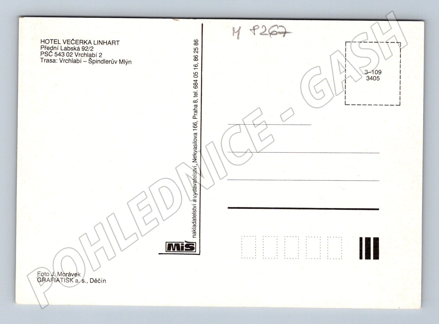Pohlednice Přední Labská Hotel Večerka Linhart velký formát (M8267)