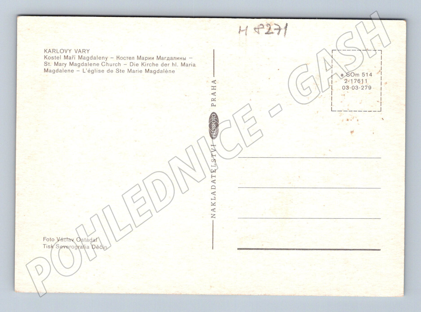Pohlednice Karlovy Vary kostel sv Máří Magdalény (M8271)