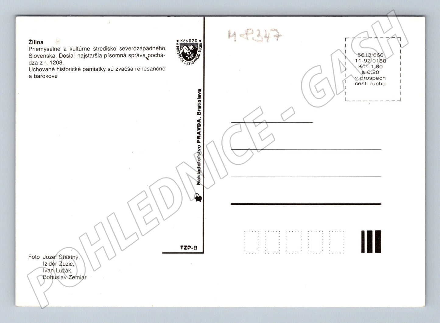 Pohlednice Žilina koláž Slovensko Pravda cca 90 léta (M8347)