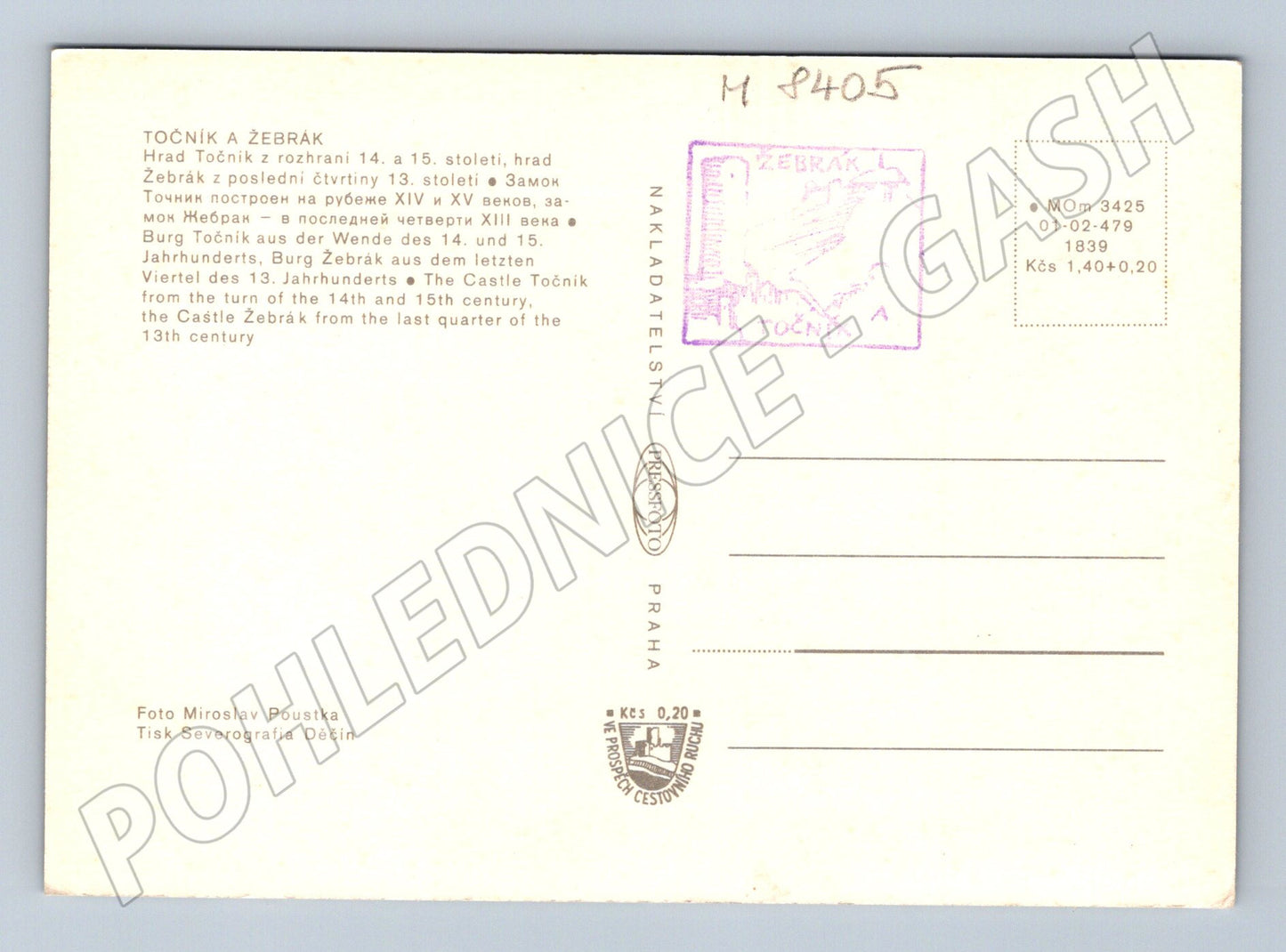 Pohlednice Hrad Točník a Žebrák koláž Československo (M8405)