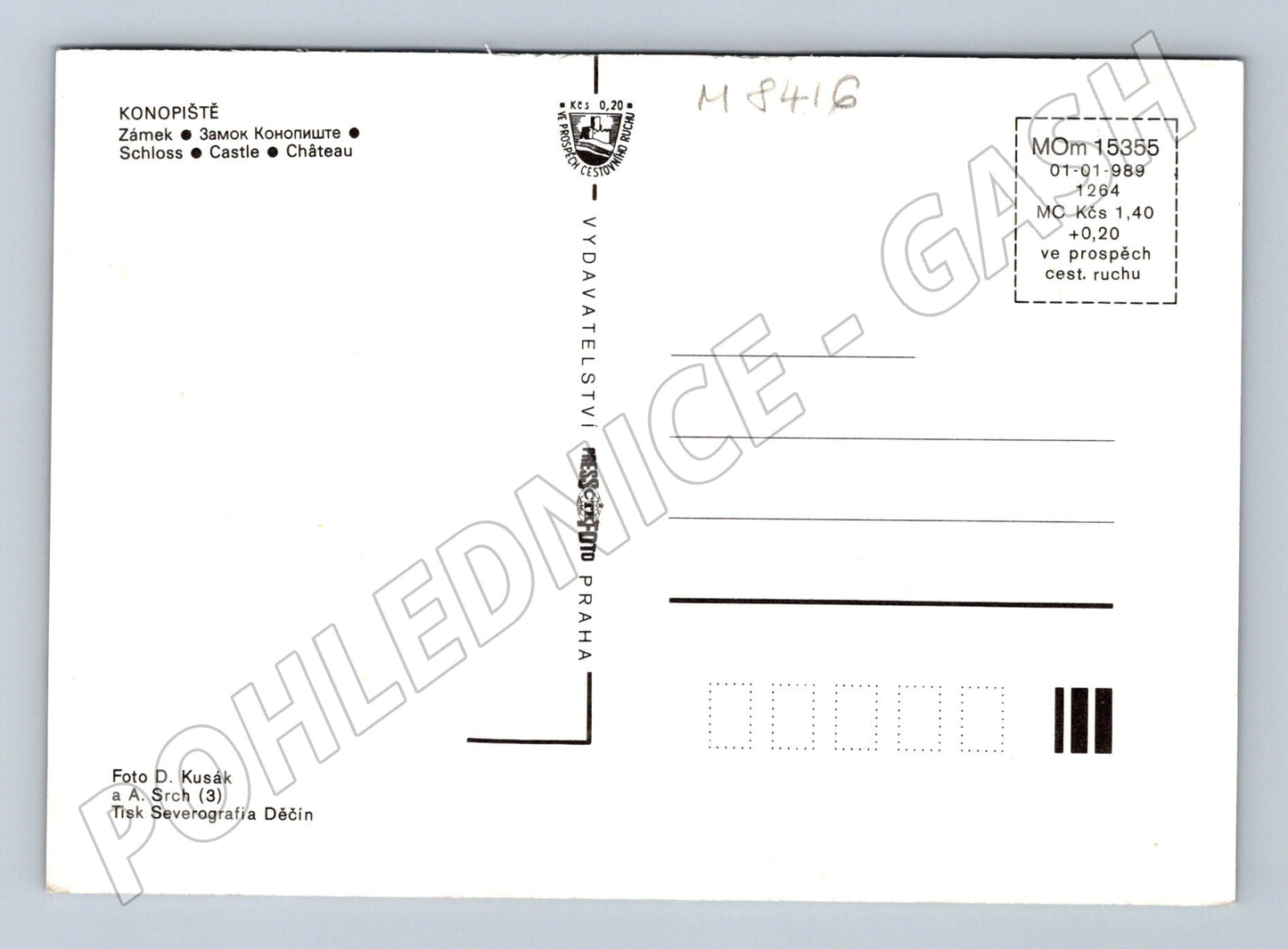 Pohlednice Konopiště zámek exteriér interiér Československo (M8416)