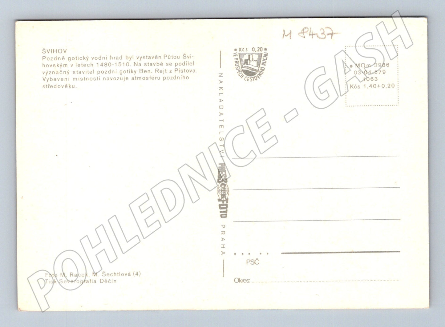 Pohlednice Hrad Švihov interiéry exteriér pozdně gotický (M8437)