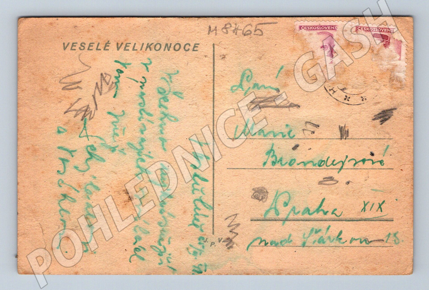 Pohlednice Velikonoční etnografie vesnický motiv kroje (M8465)