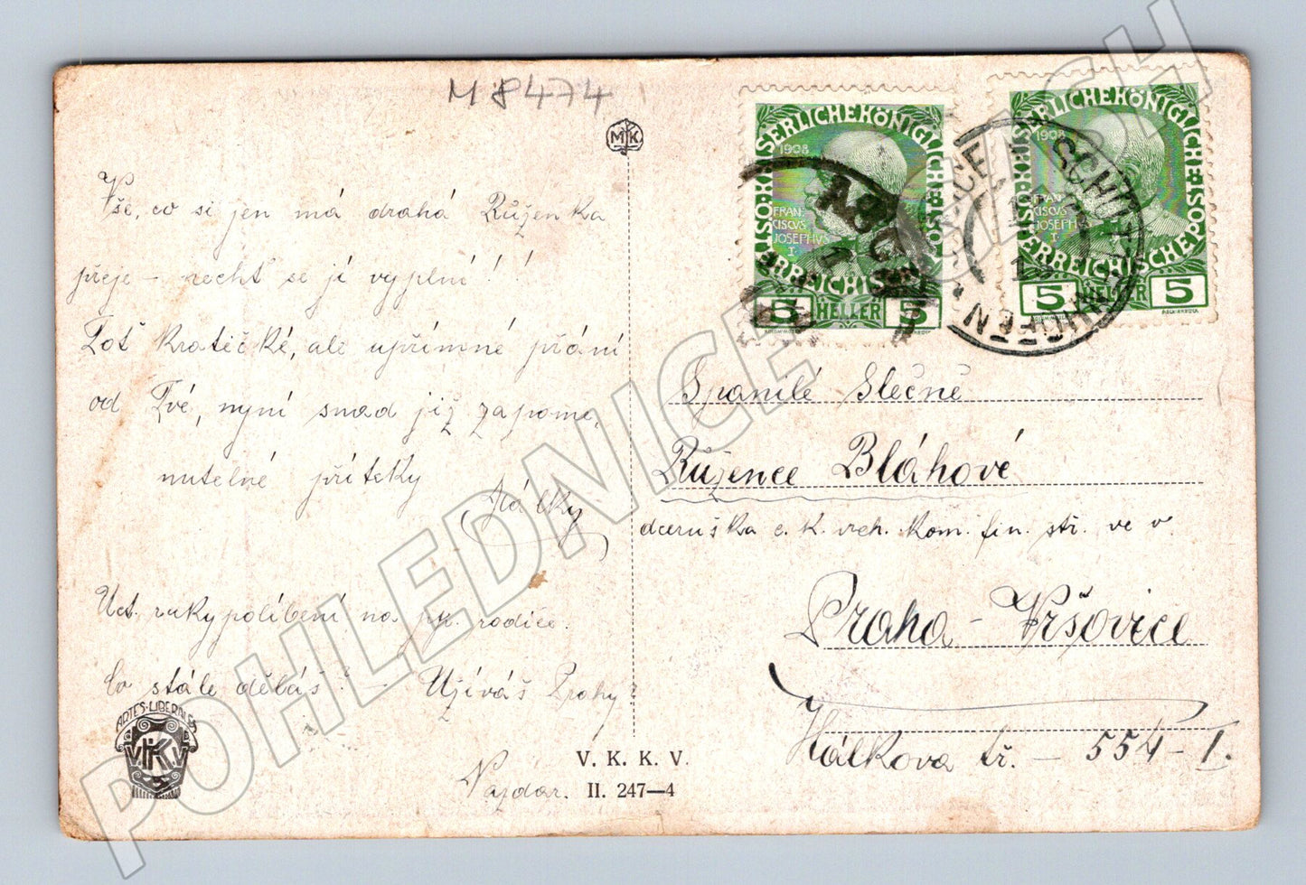 Pohlednice K V Muttich Naše děti etnografie 1908 (M8474)