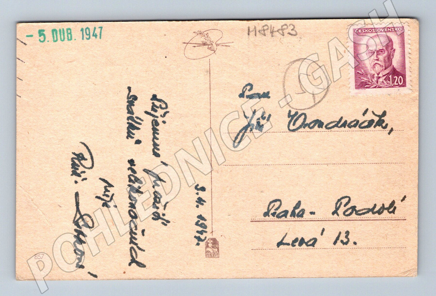 Pohlednice Velikonoční 1947 kroje tradice etnografie (M8483)