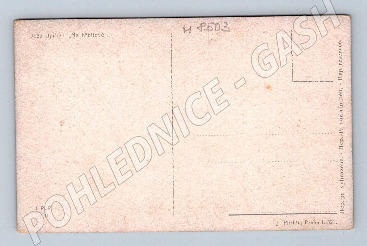 Pohlednice Joža Uprka Na hřbitově kroje etnografická (M8503)