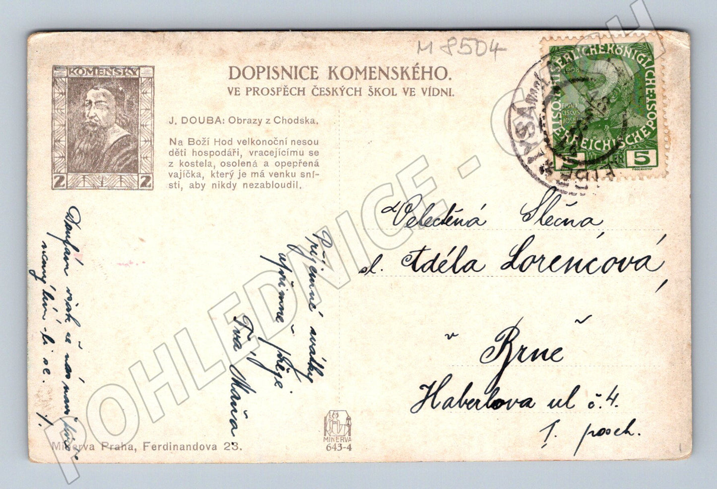 Pohlednice Velikonoční Chodsko tradice J Douba etnografie (M8504)