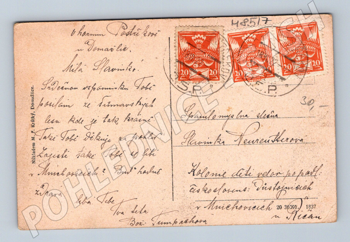 Domažlice Chodská svatba etnografická pohlednice (M8517)