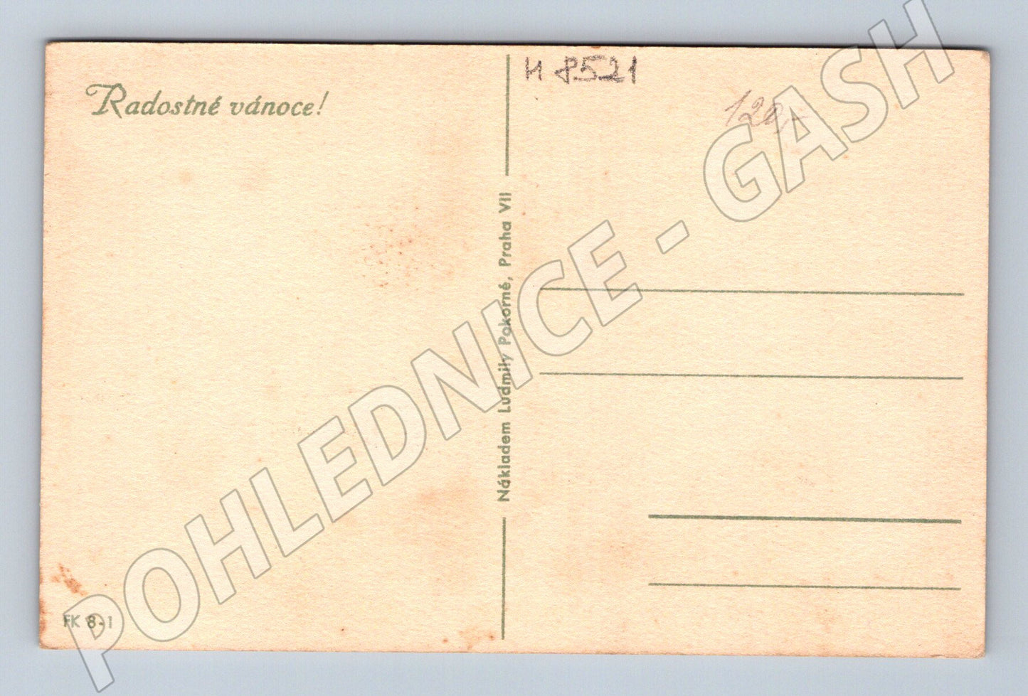 Vánoční pohlednice Nesem vám noviny do 1950 (M8521)