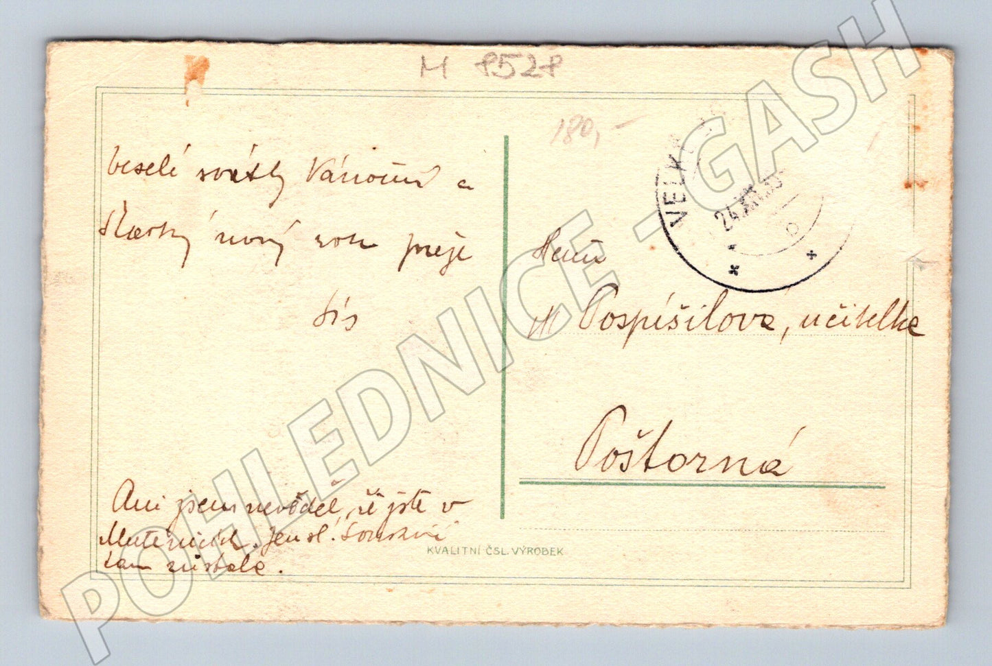 Vánoční pozdrav 1935 kroje zimní krajina (M8528)