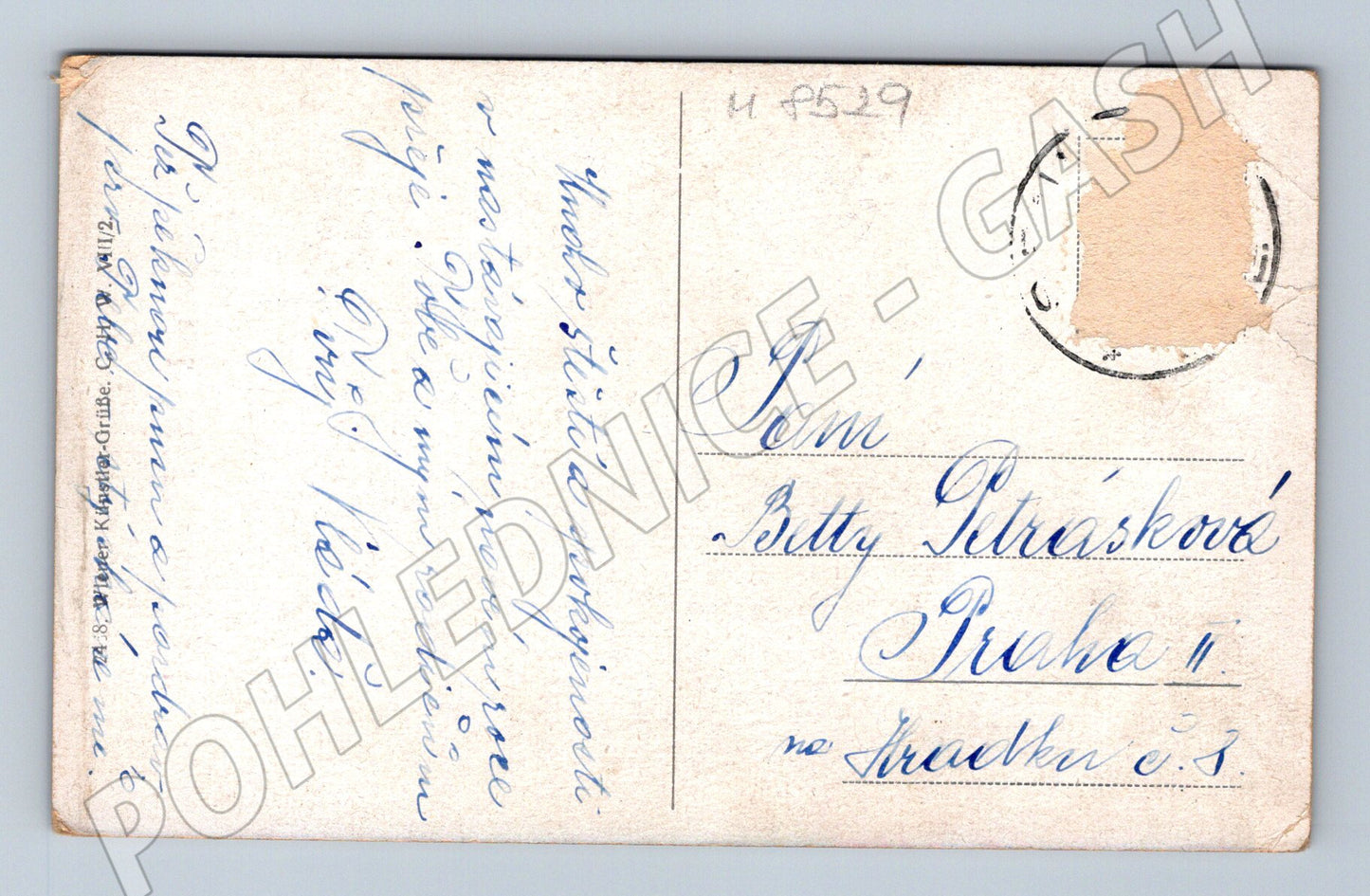 Andílci u hodin česká novoroční pohlednice (M8529)