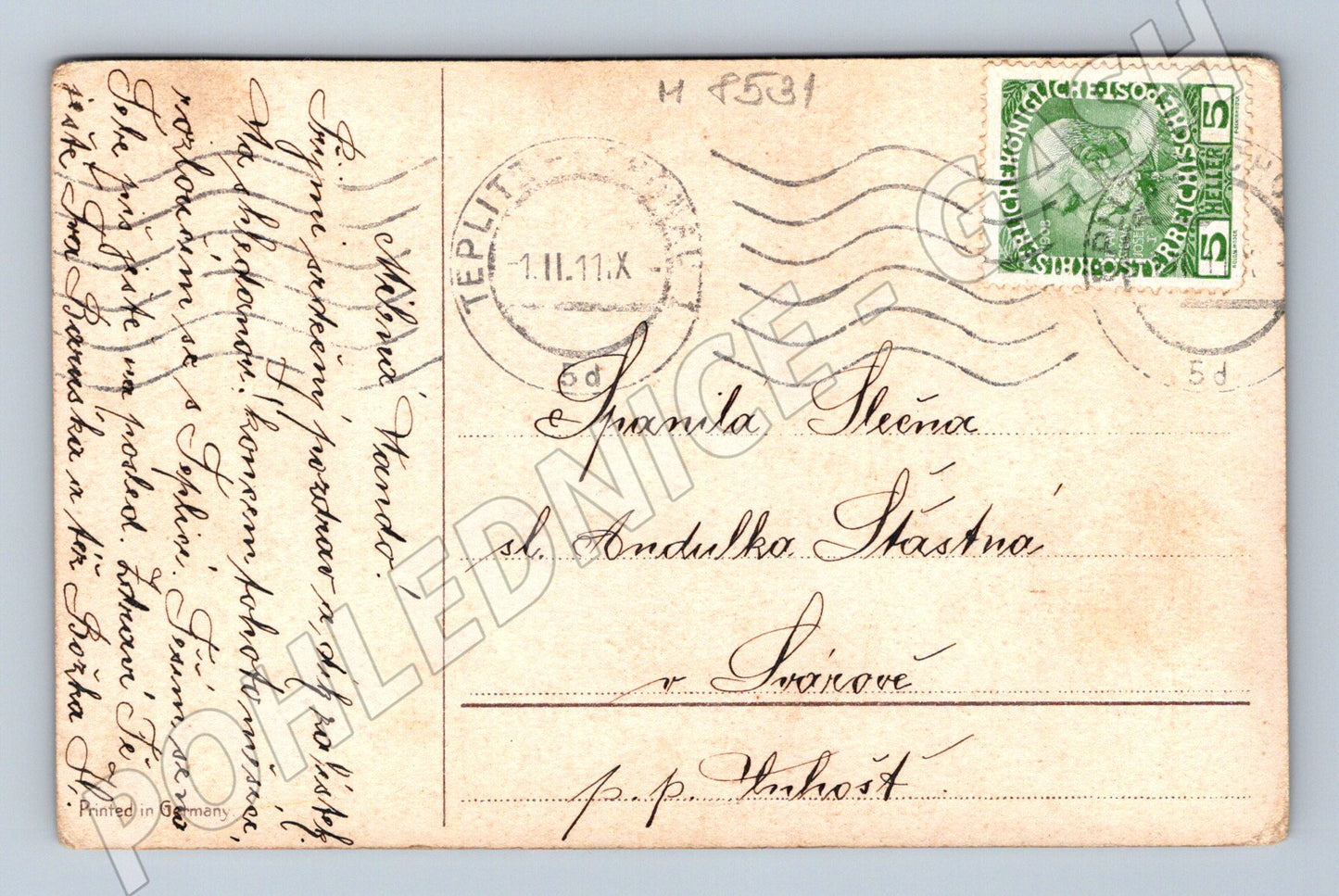 Fröhliche Weihnachten 1911 Teplitz vánoce (M8531)