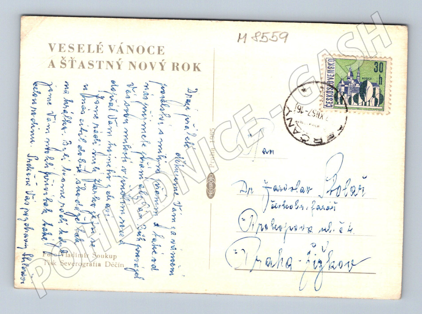 Zimní krajina Československo 1965 vánoce (M8559)
