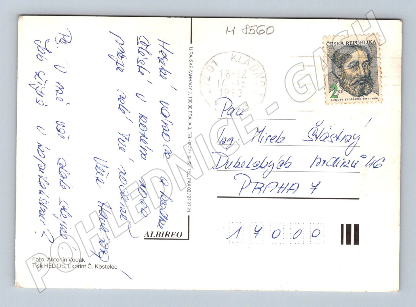 Vánoční pohlednice Česká republika 1993 (M8560)