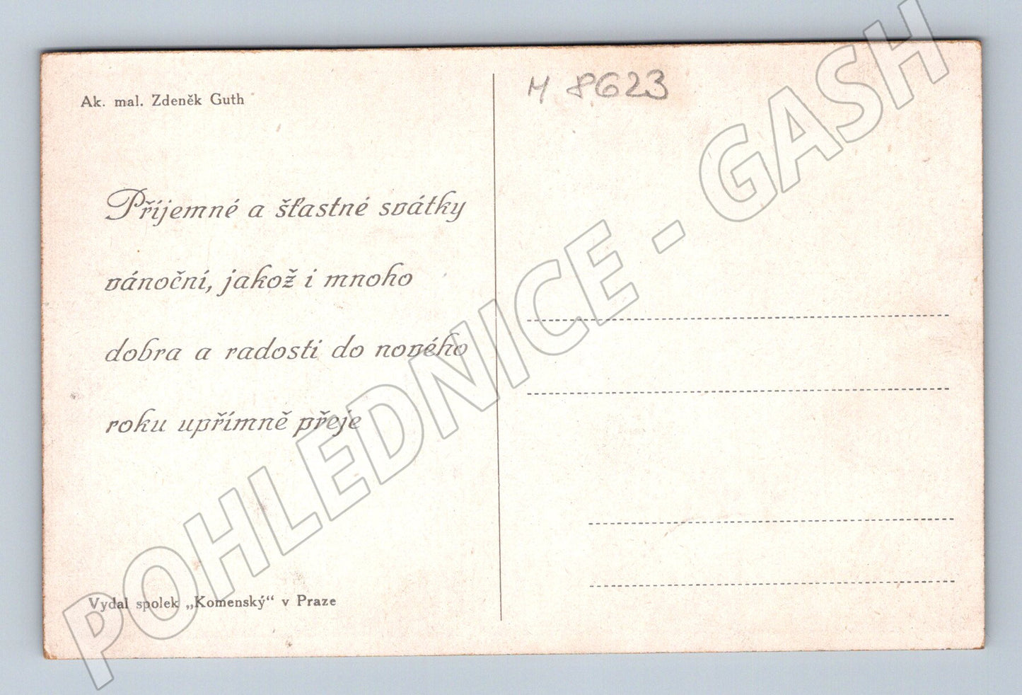 Pohlednice Vánoce Zdeněk Guth čtyřlístek (M8623)