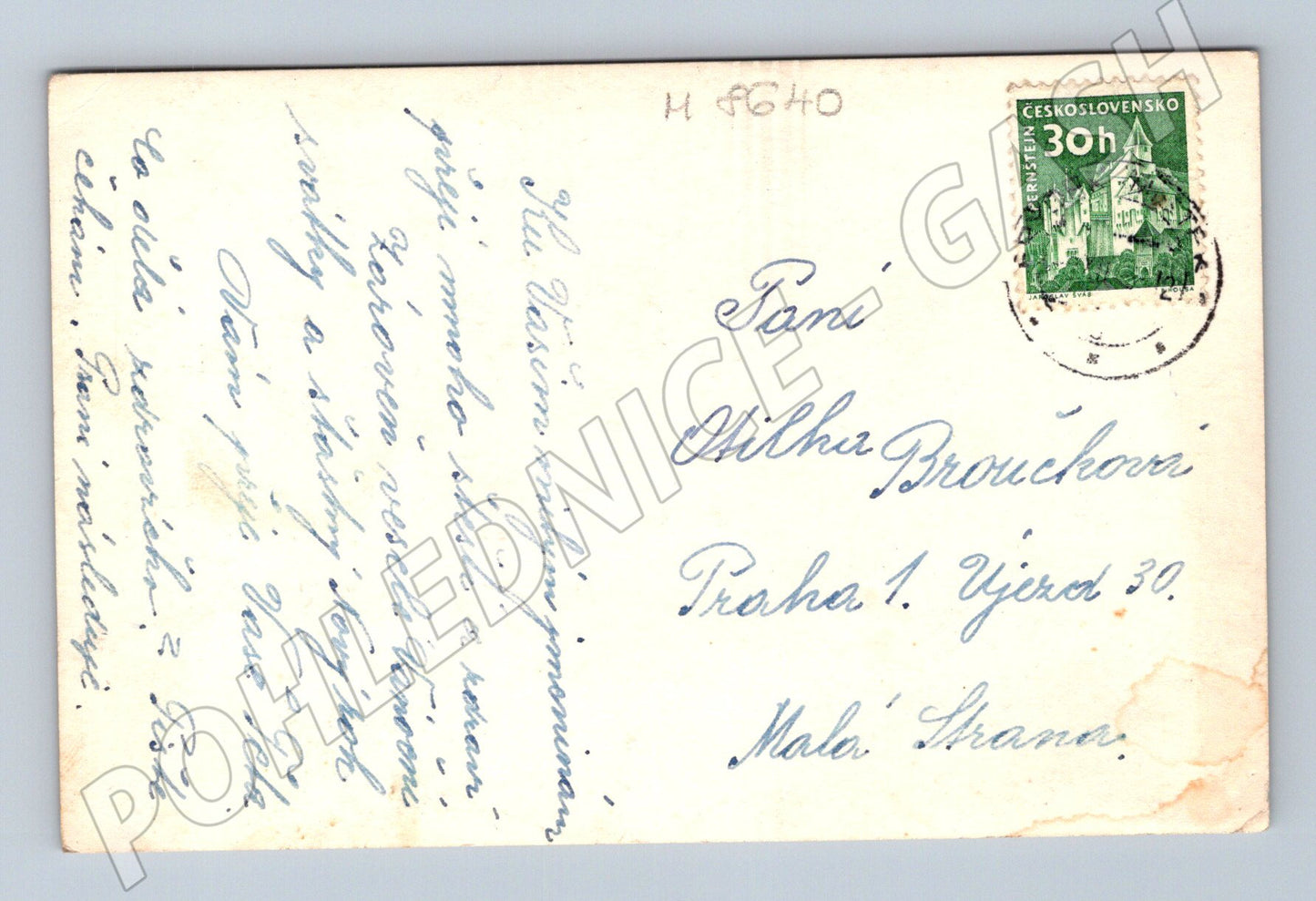 Pohlednice Vánoce betlém andělé malý formát ČSR (M8640)