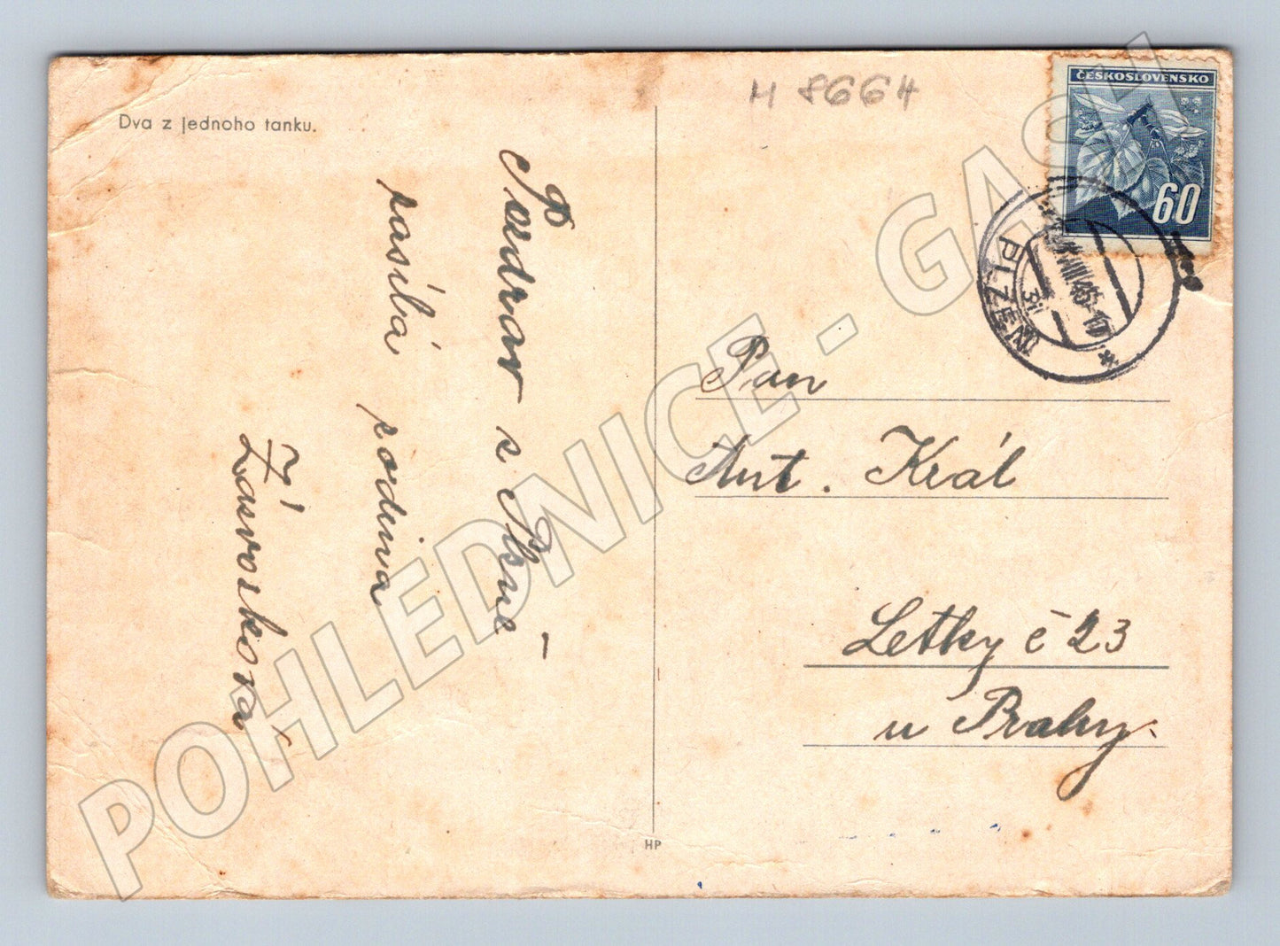 Postcard Two from one tank soldier costume mf (M8664)