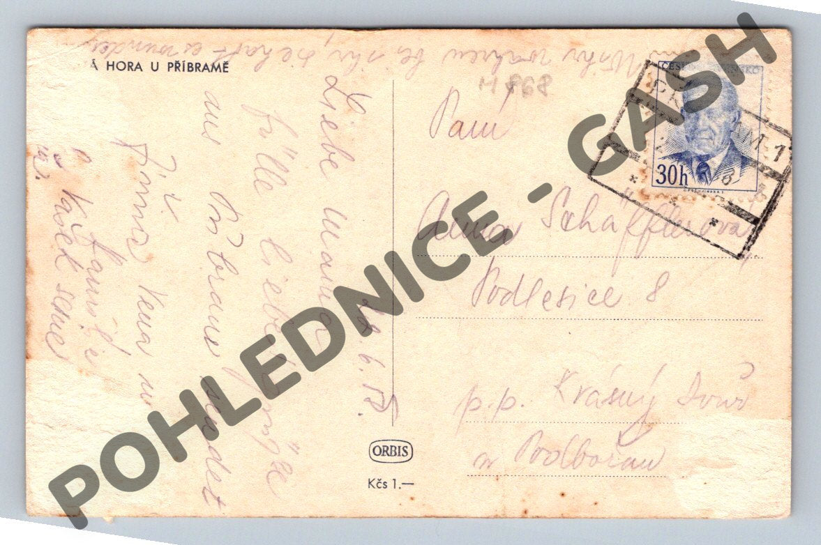 Pohlednice Svatá Hora Příbram historická 1968 (M868)