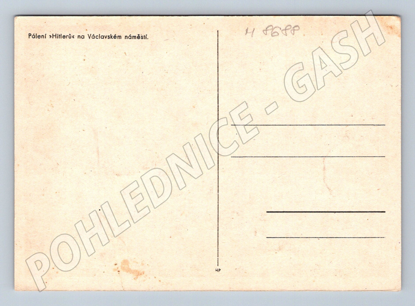 Pohlednice Pálení nacistických symbolů Václavák (M8688)